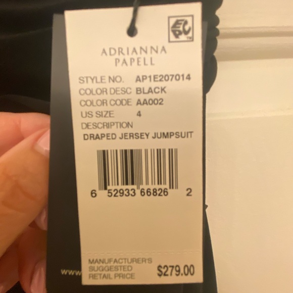 Adrianna Papell Draped Jersey Jumpsuit - Picture 7 of 7